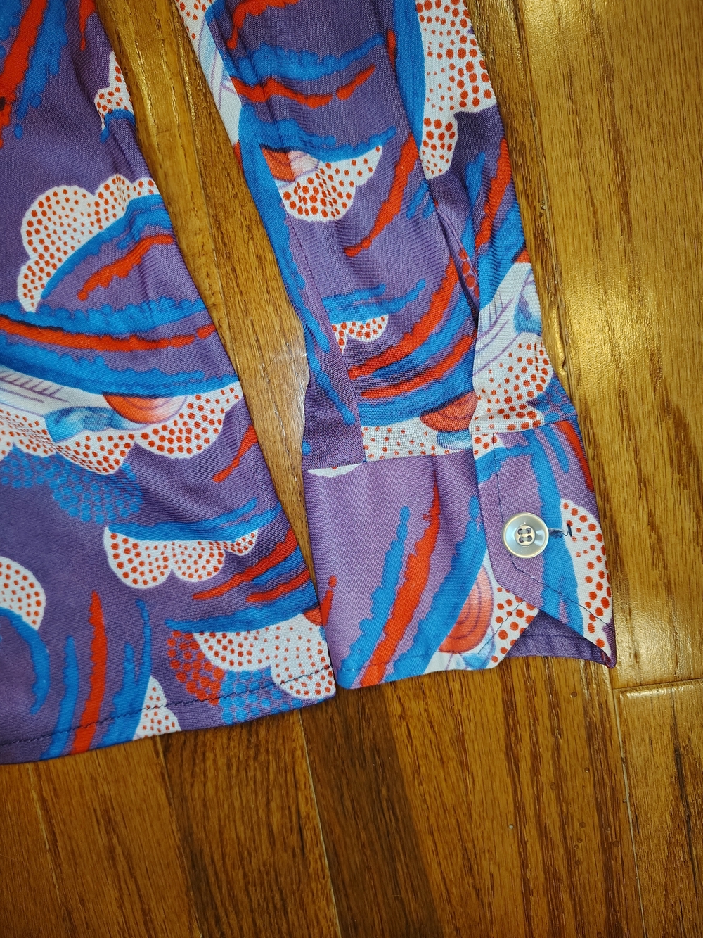 Vintage Montgomery Ward Psychedelic Abstract Print Shirt M EUC 70s Retro Mod - Picture 6 of 8